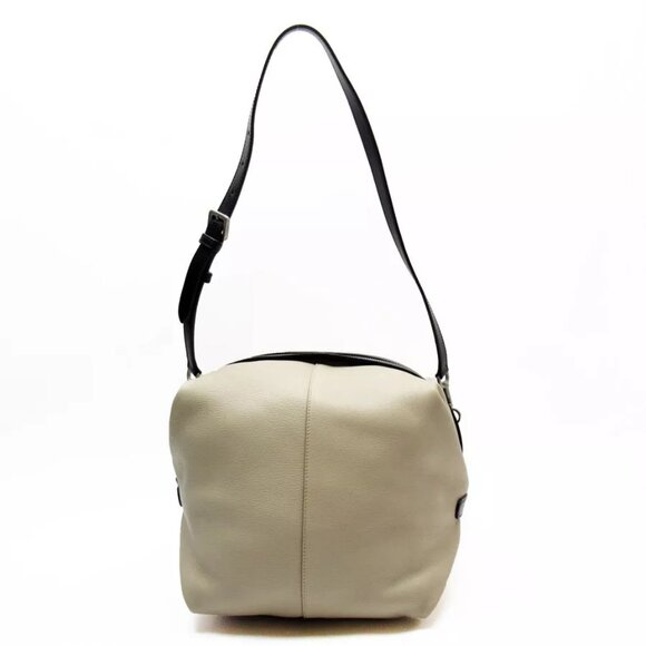 Auth LOEWE Handbag Shoulder Bag Beige x black leather - Picture 1 of 12